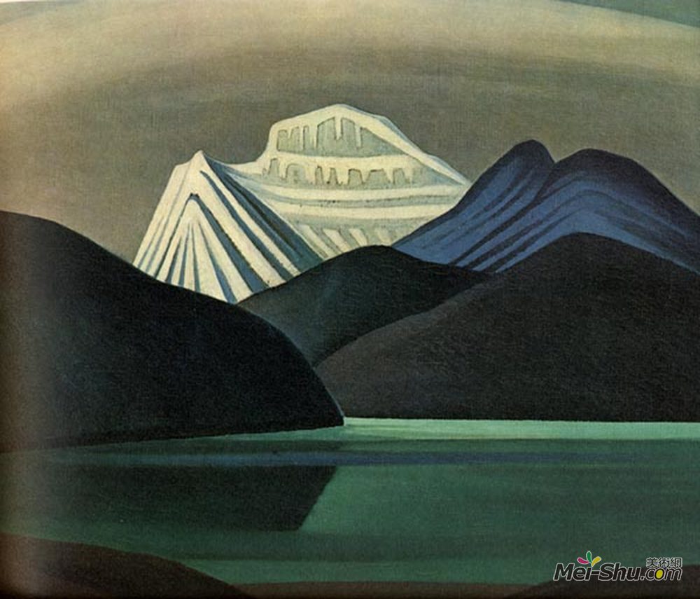 劳伦斯哈里斯(Lawren Harris)高清作品《蒙塔尼斯和湖心岛》