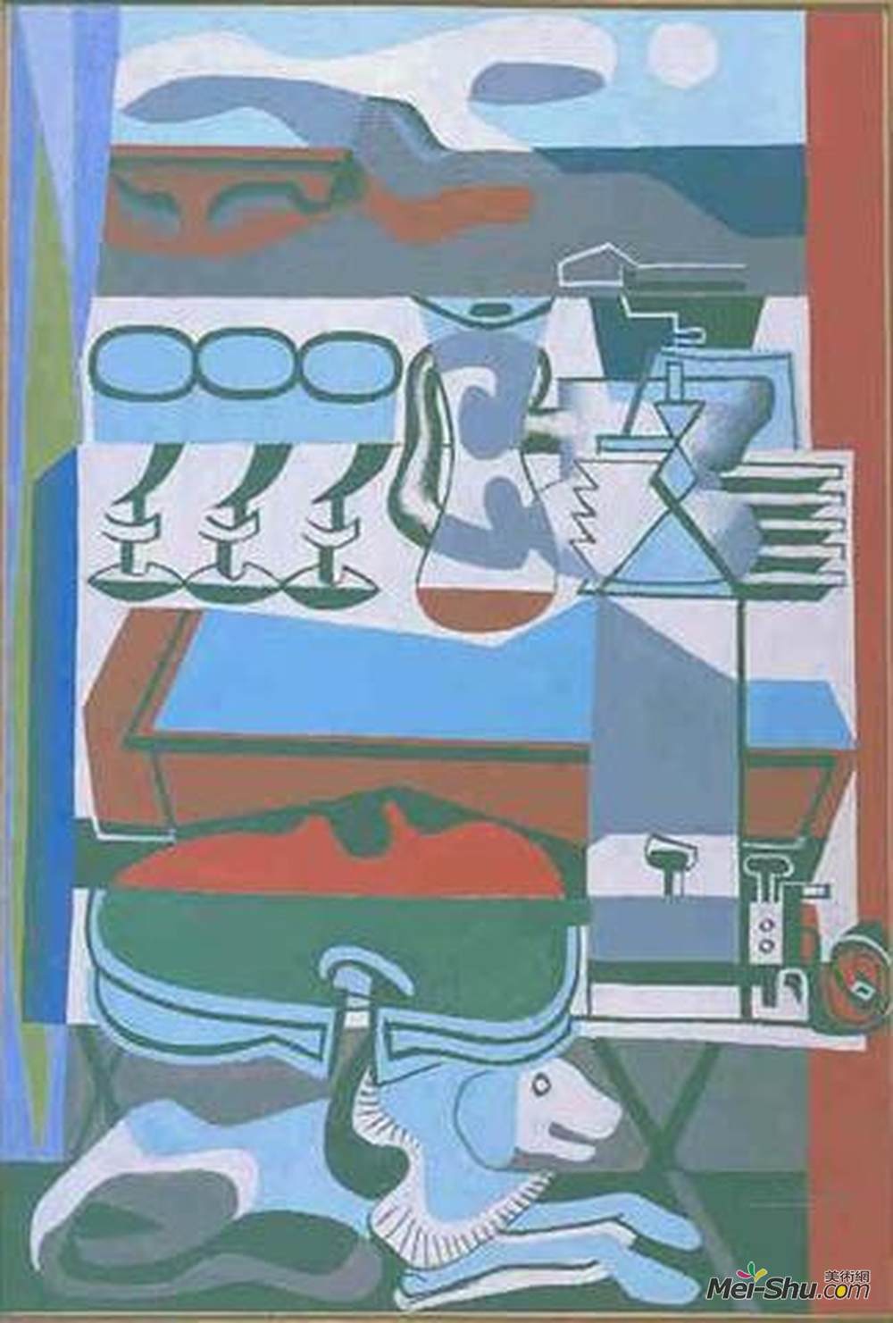 勒·柯布西耶(Le Corbusier)高清作品《组成。狗和狗的表》