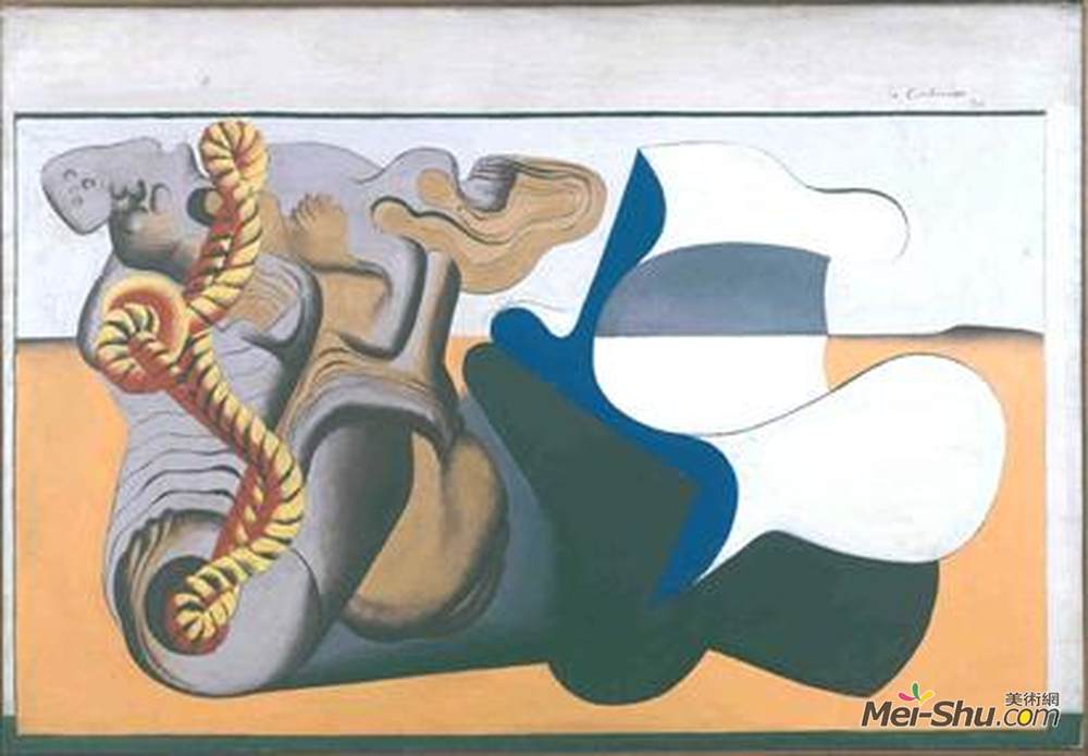 勒·柯布西耶(Le Corbusier)高清作品《静物＆根和黄色绳索》