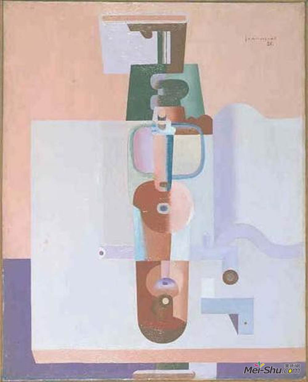 勒·柯布西耶(Le Corbusier)高清作品《瓶和粉红色的书》