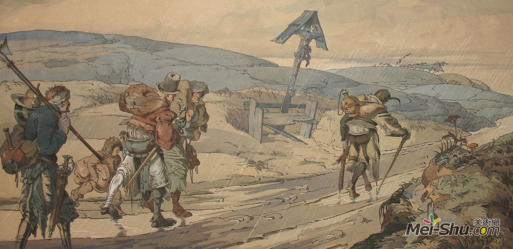 莱奥·施纳格(Léo Schnug)高清作品《Lansquenets sur la route》