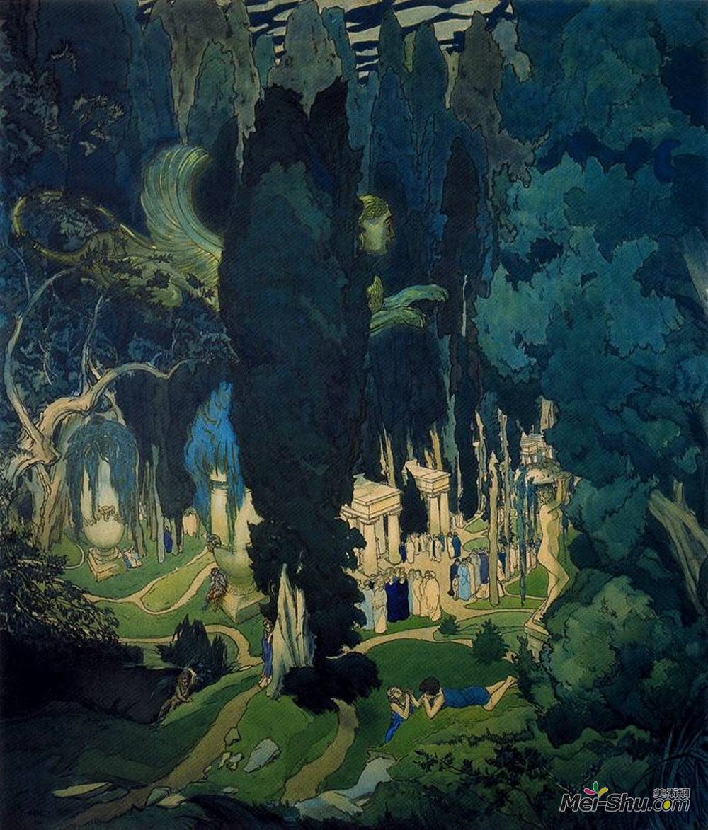 莱昂·巴克斯特(Leon Bakst)高清作品《百合属》