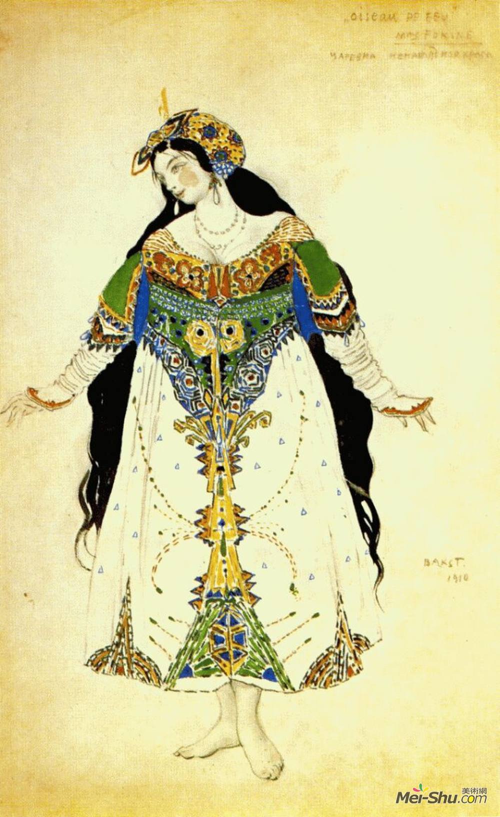 莱昂·巴克斯特(Leon Bakst)高清作品《柴达夫纳的火鸟》