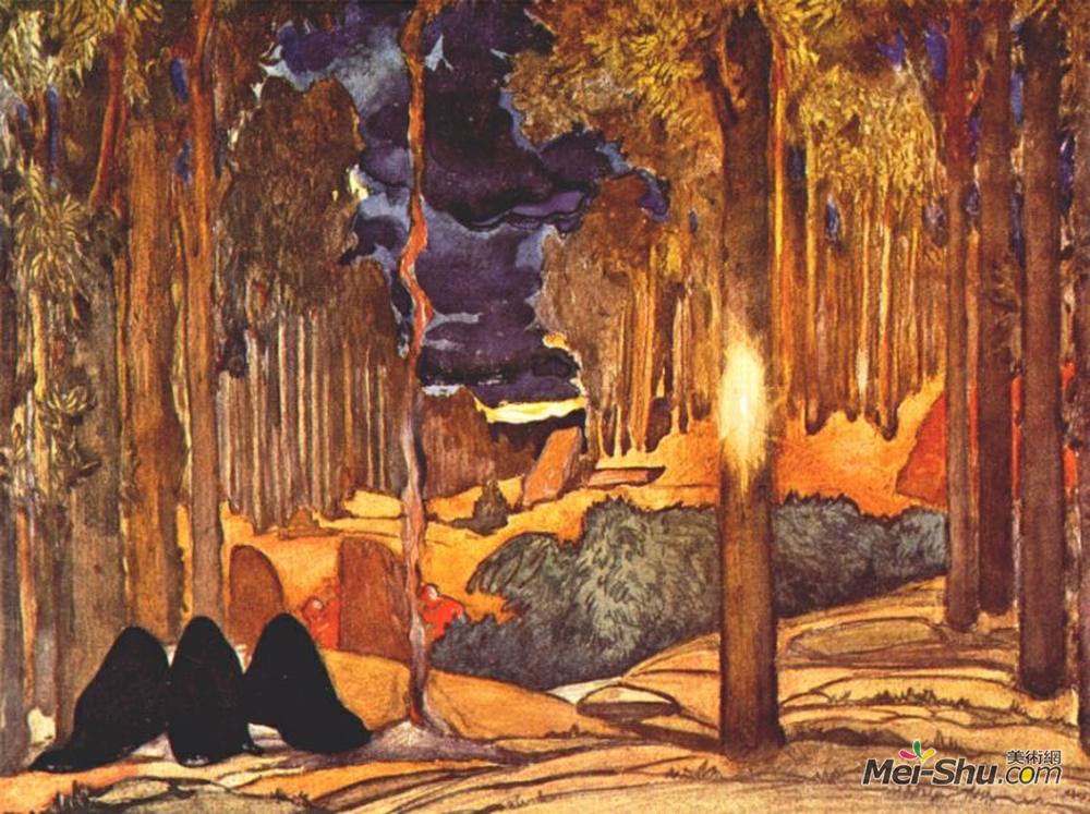 莱昂·巴克斯特(Leon Bakst)高清作品《圣塞巴斯蒂安第四集设计》
