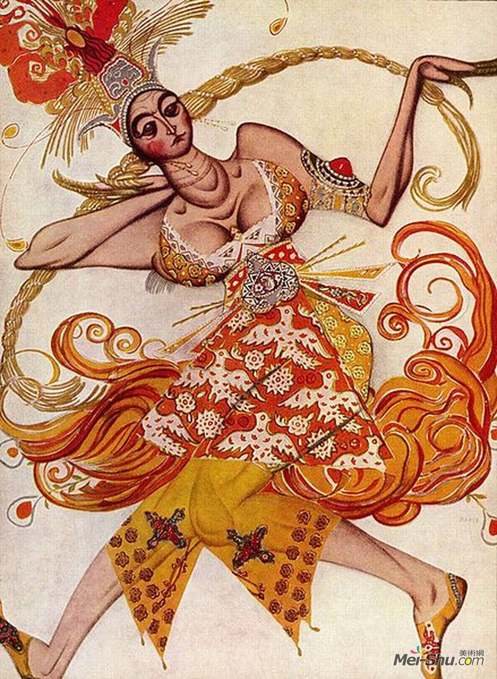 莱昂·巴克斯特(Leon Bakst)高清作品《火鸟服装设计》