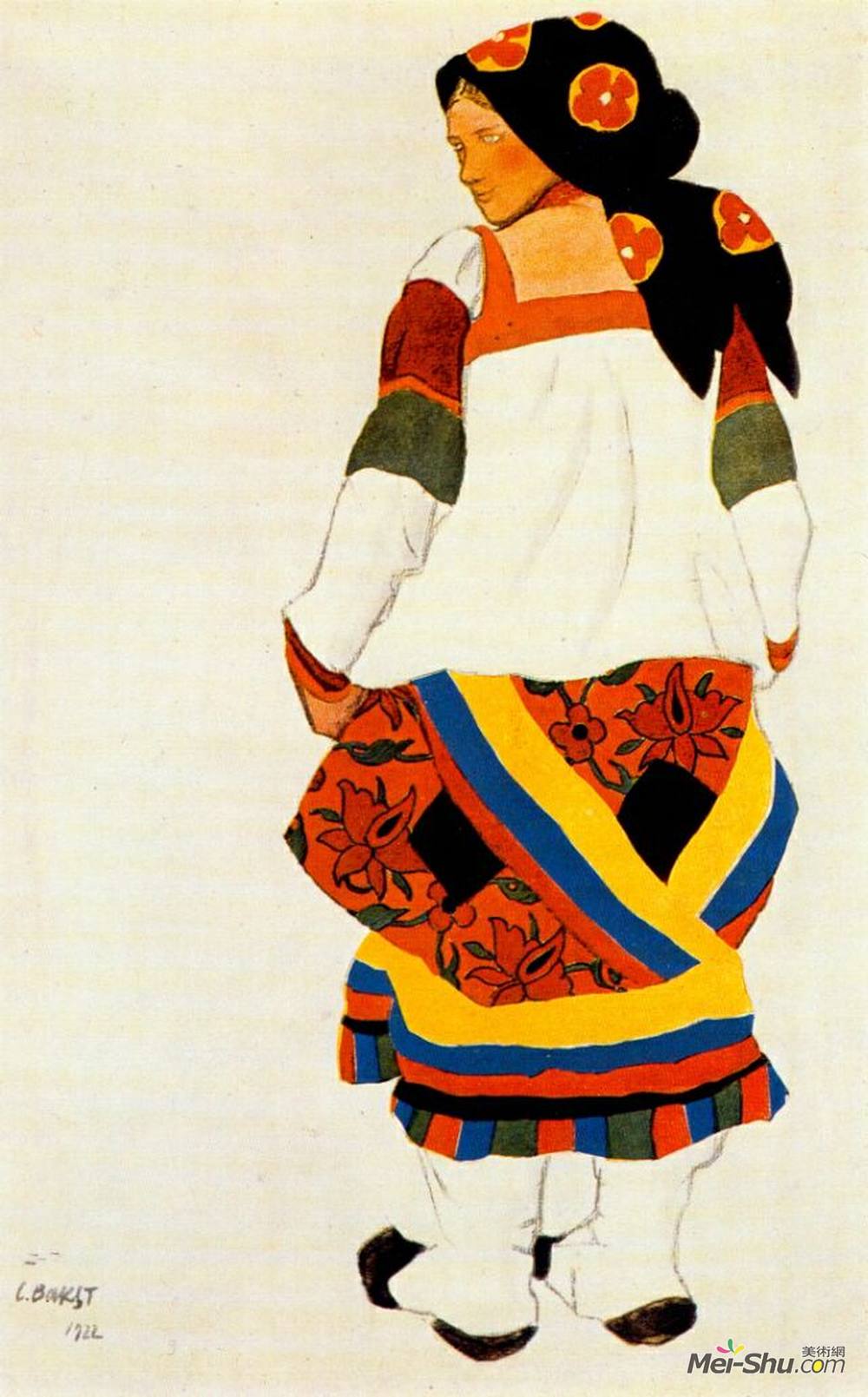 莱昂·巴克斯特(Leon Bakst)高清作品《俄罗斯农妇》