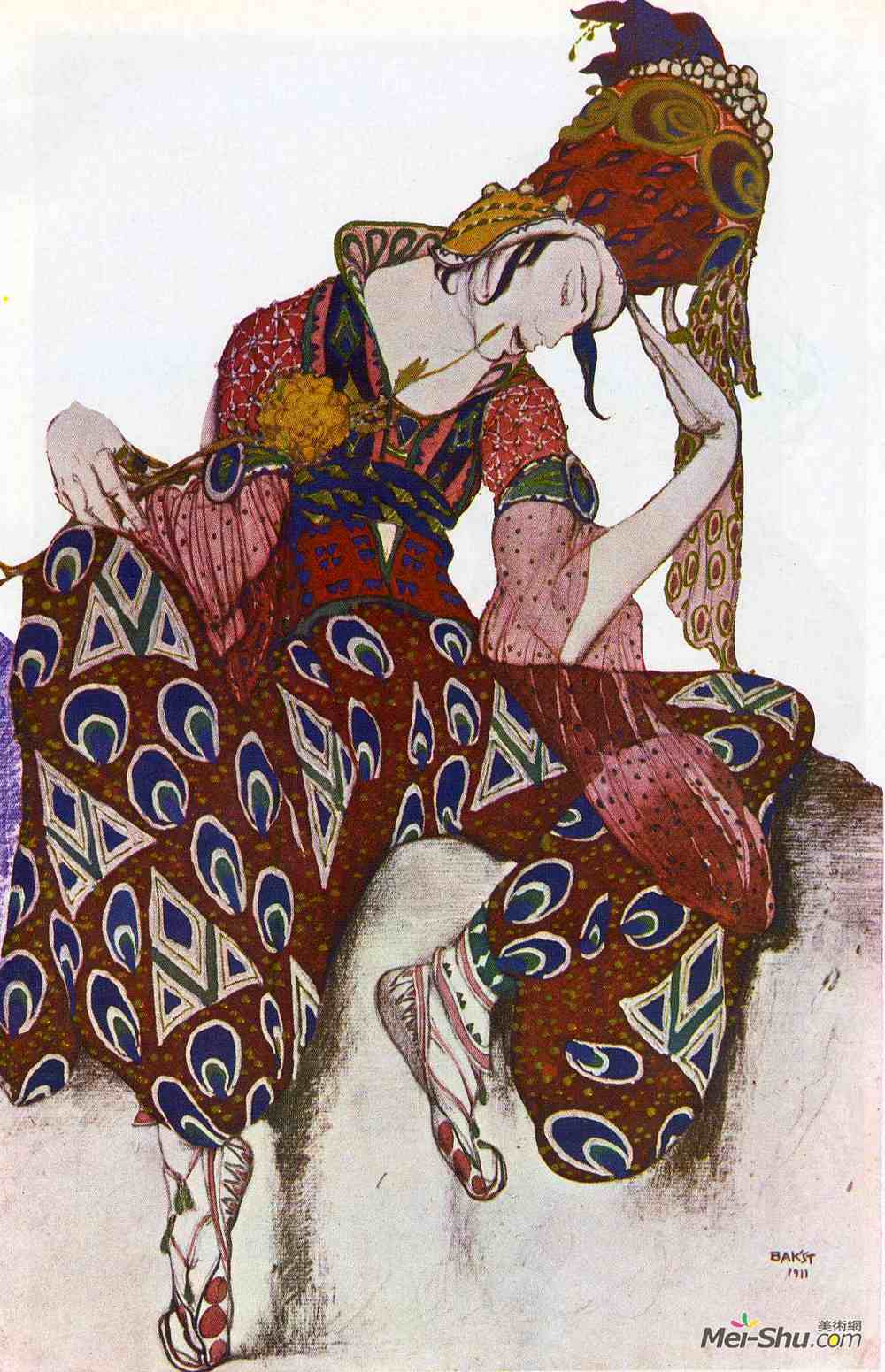 莱昂·巴克斯特(Leon Bakst)高清作品《尼金斯基的服装设计》