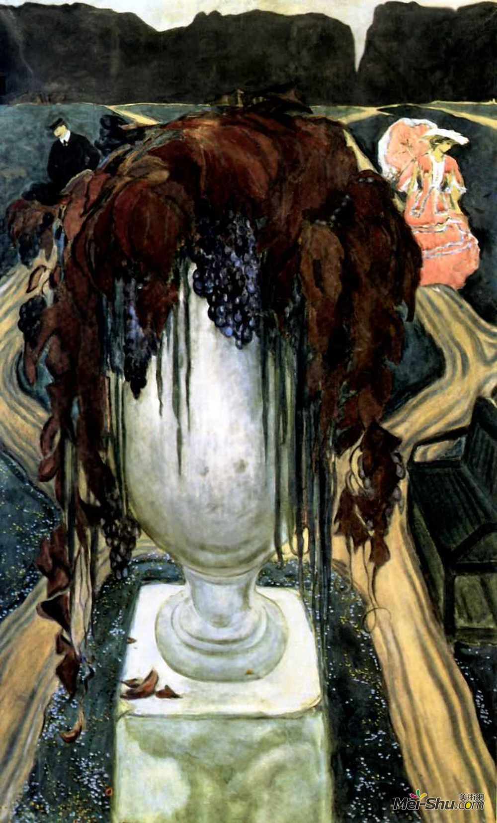 莱昂·巴克斯特(Leon Bakst)高清作品《花瓶（自画像）》
