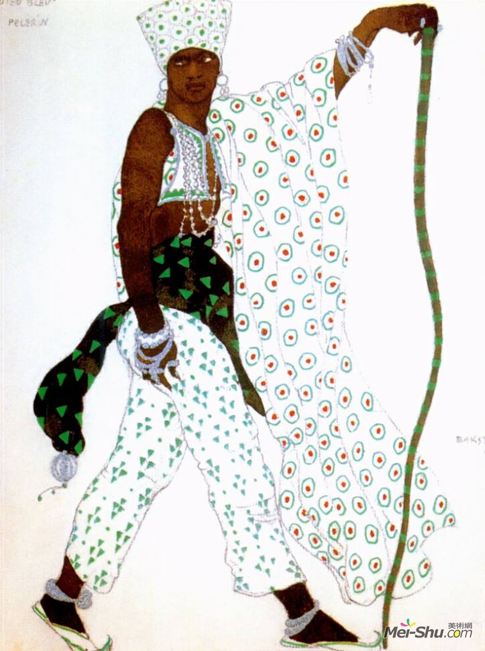 莱昂·巴克斯特(Leon Bakst)高清作品《上天蓝色的朝圣者》