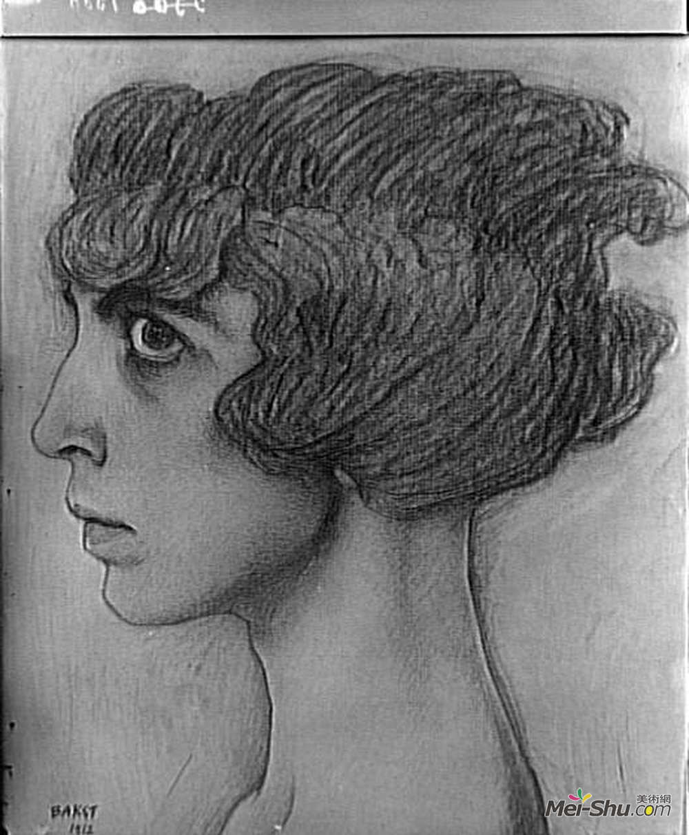 莱昂·巴克斯特(Leon Bakst)高清作品《Portrait of the Marchesa Casati》