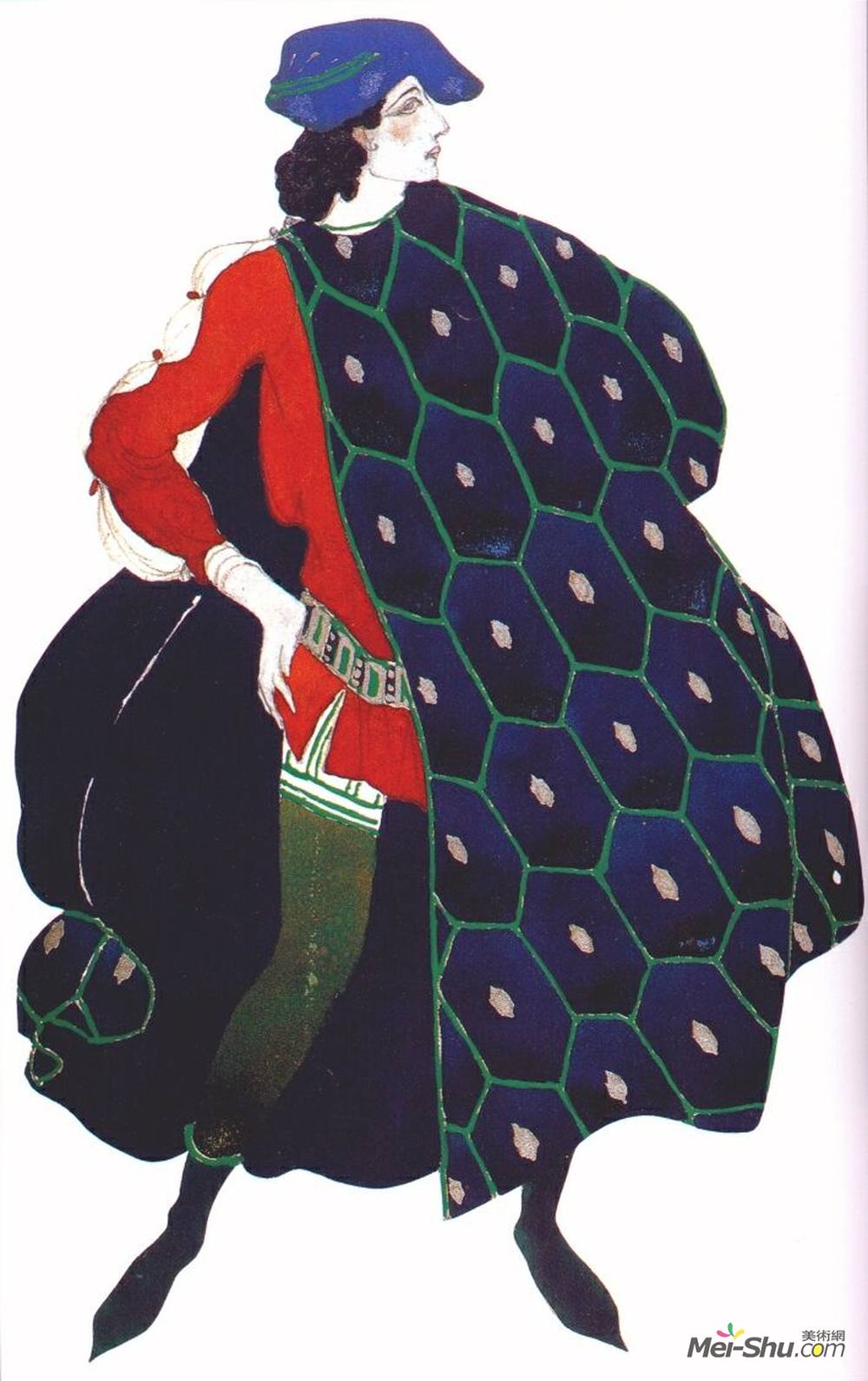 莱昂·巴克斯特(Leon Bakst)高清作品《圣塞巴斯蒂安艾达鲁宾斯坦作为圣塞巴斯蒂亚的殉难》
