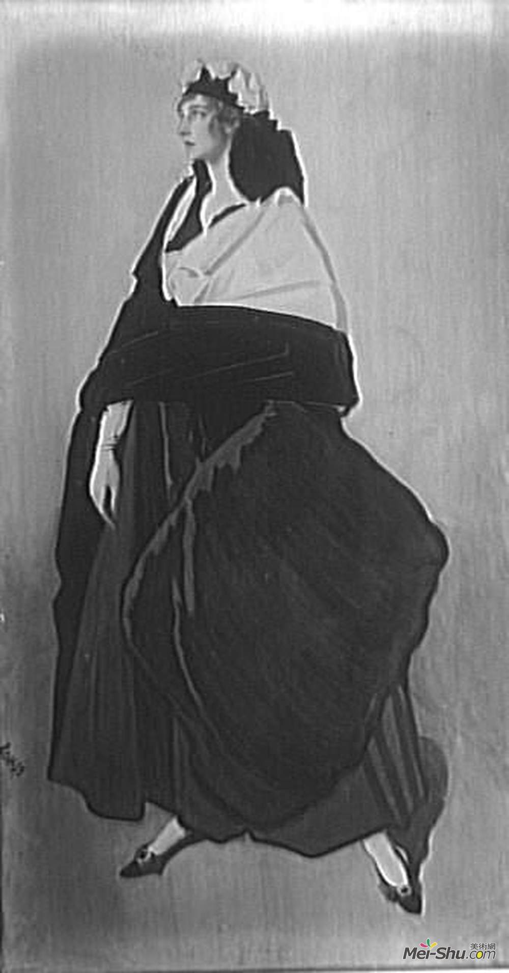 莱昂·巴克斯特(Leon Bakst)高清作品《Portrait of Miss Ida Rubinstein》