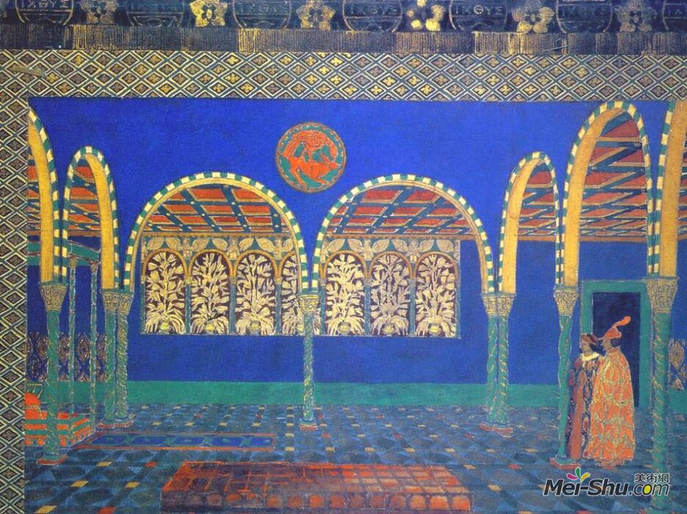 莱昂·巴克斯特(Leon Bakst)高清作品《圣塞巴斯蒂安的殉道行为我设定了设计》