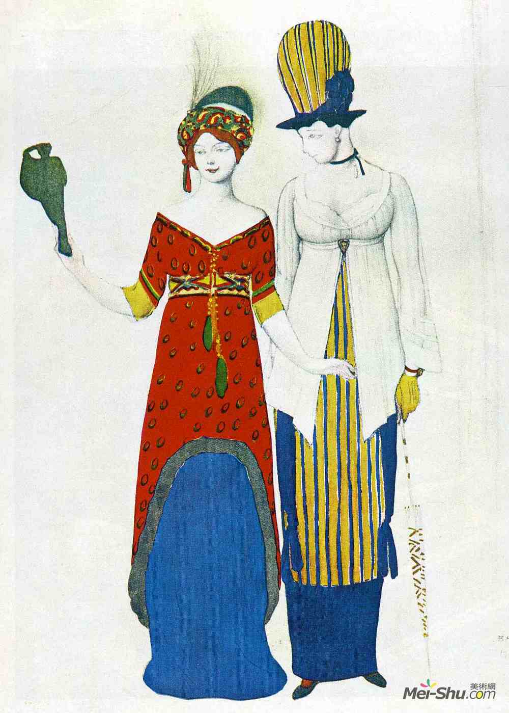 莱昂·巴克斯特(Leon Bakst)高清作品《现代服装的幻想》