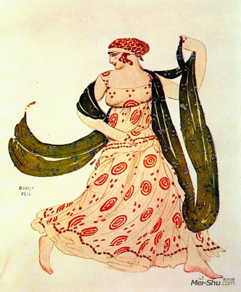 莱昂·巴克斯特(Leon Bakst)高清作品《埃及艳后的希腊的舞者》