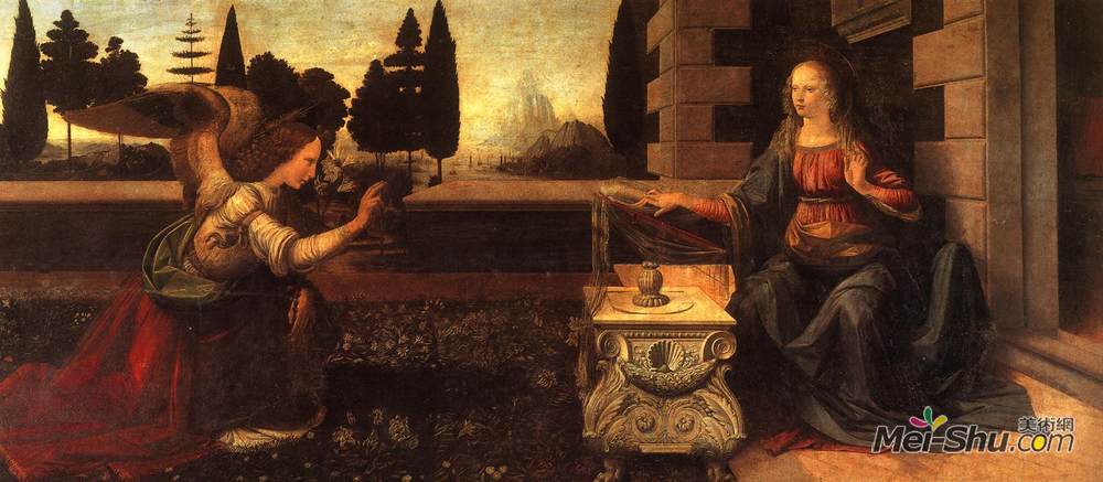 达·芬奇(Leonardo da Vinci)高清作品《报喜》