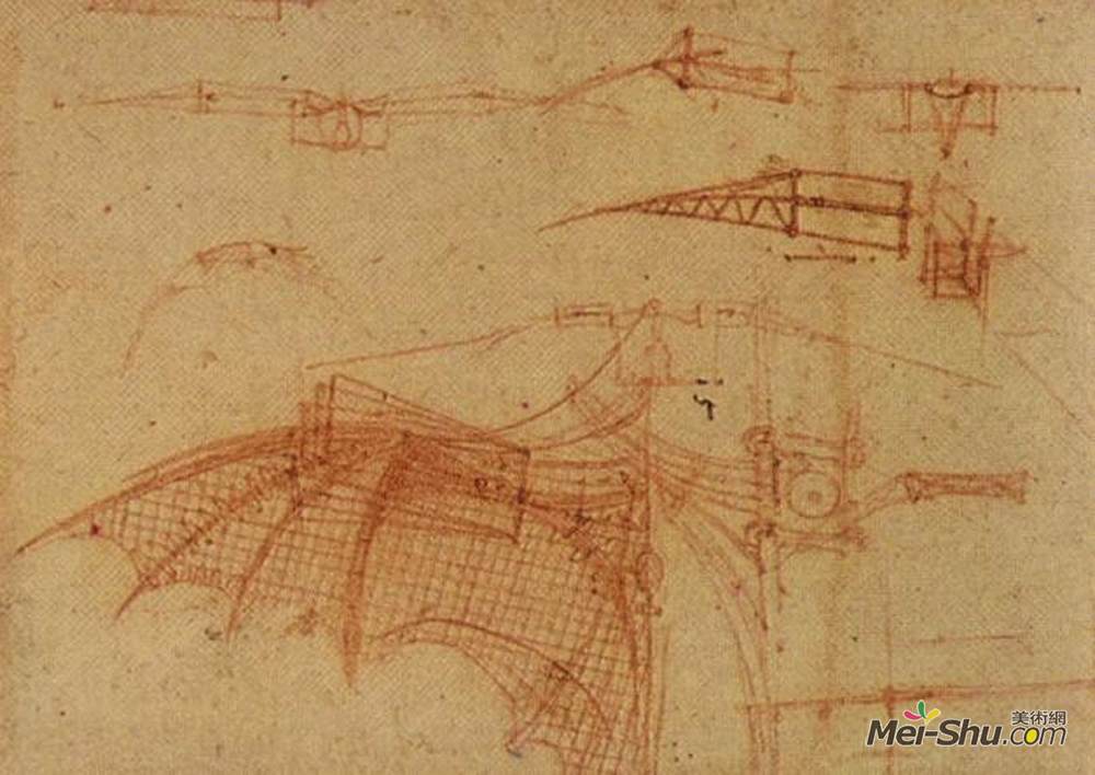 达·芬奇(Leonardo da Vinci)高清作品《飞行器设计》