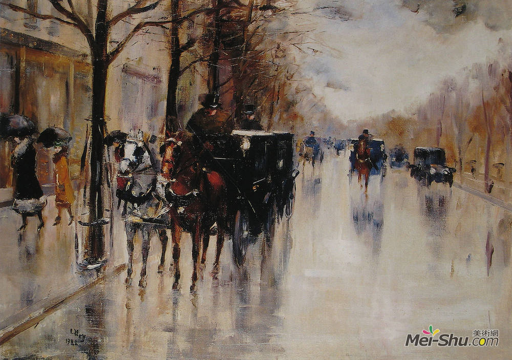 雷瑟·里(Lesser Ury)高清作品《菩提树下大街》