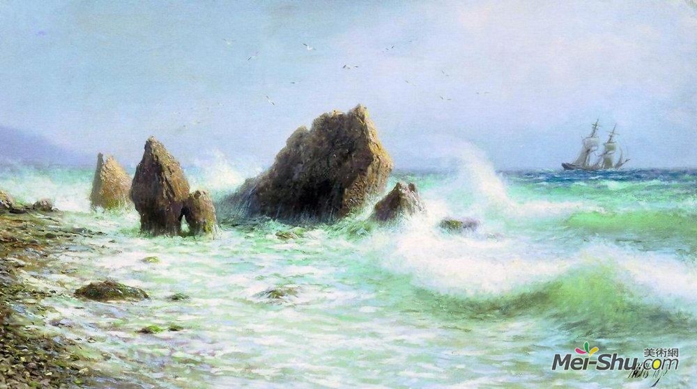 列夫拉格里奥(Lev Lagorio)高清作品《沿着里瓦的亚海岸》