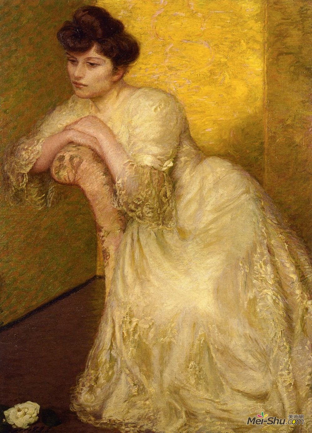 利亚·卡伯特·佩里(Lilla Cabot Perry)高清作品《黄色屏幕》