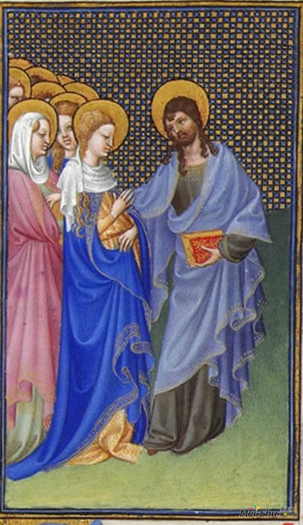 林堡兄弟(Limbourg brothers)高清作品《戴维预见到基督和教会的神秘婚姻。》