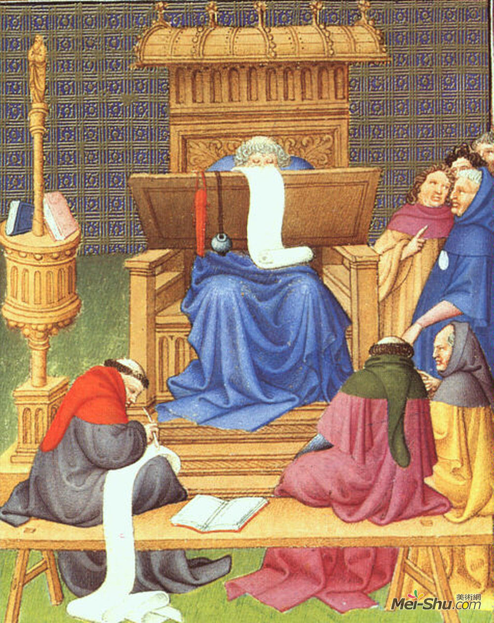 林堡兄弟(Limbourg brothers)高清作品《狄奥克与《圣经》的阐释》