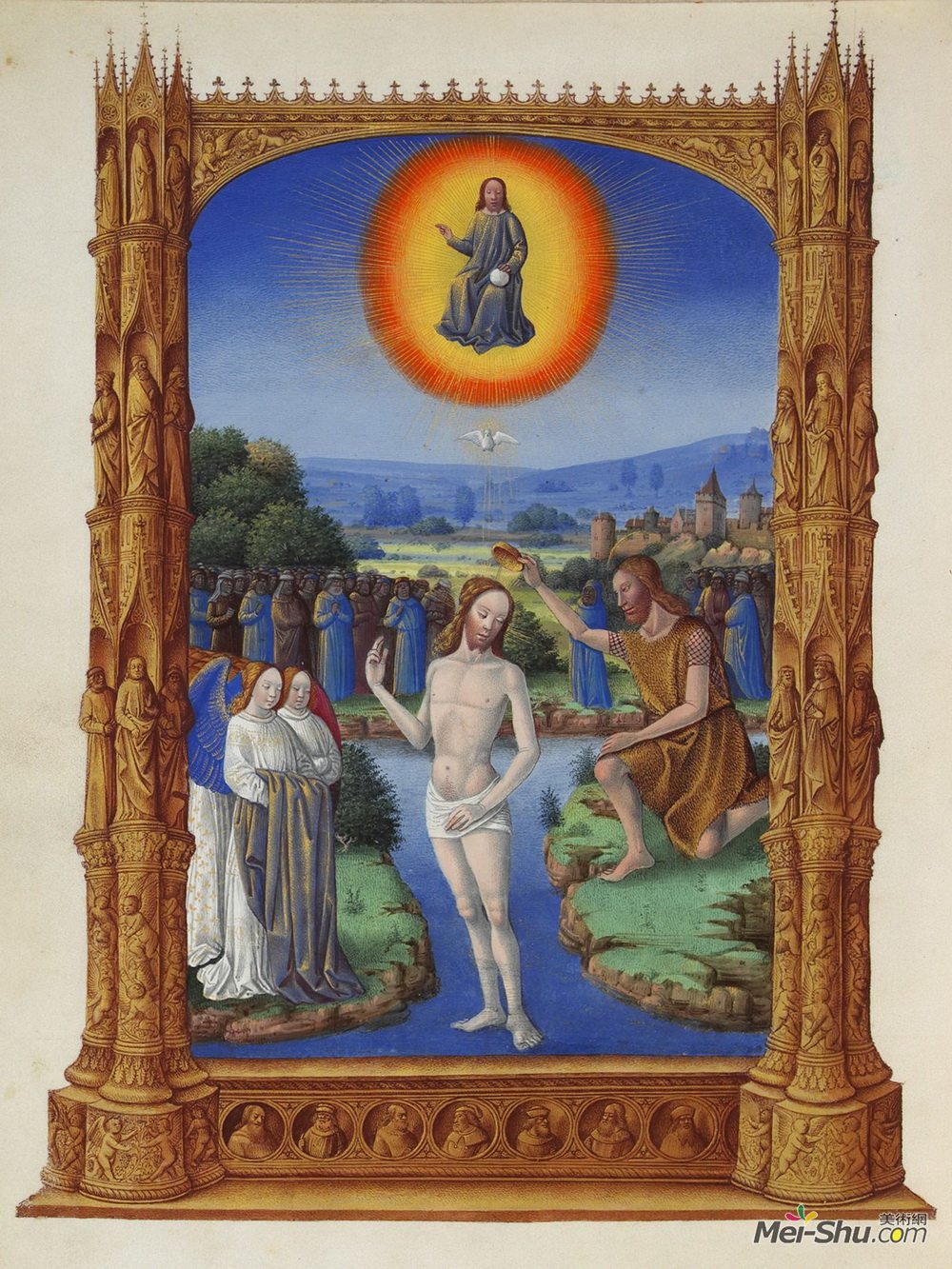 林堡兄弟(Limbourg brothers)高清作品《基督的洗礼》