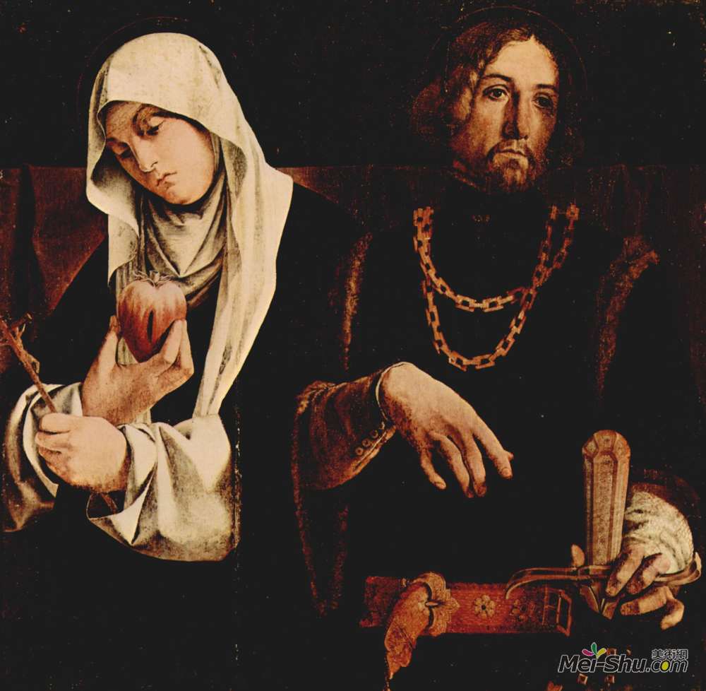 洛伦佐·洛图(Lorenzo Lotto)高清作品《Altar of Recanati polyptych, crowning of the right wing: St.》
