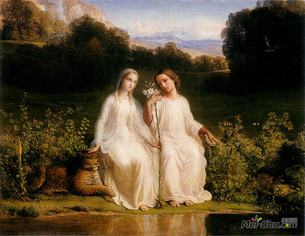 路易·让莫(Louis Janmot)高清作品《ampème PO & L’& amp?me 11：virginitas》