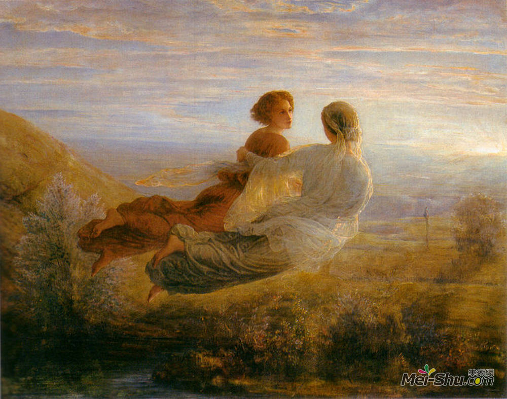 路易·让莫(Louis Janmot)高清作品《坡和ampème L & amp?me 16：飞行的与AM》