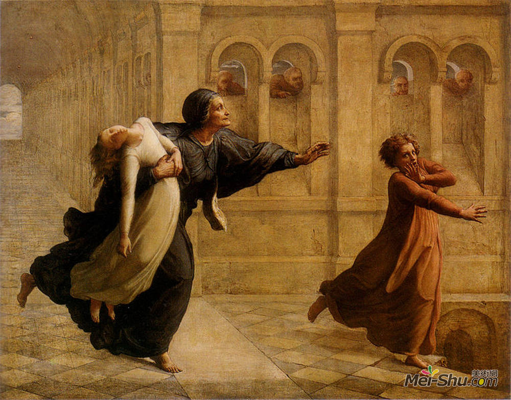 路易·让莫(Louis Janmot)高清作品《坡和ampème L & amp?me 8：噩梦》