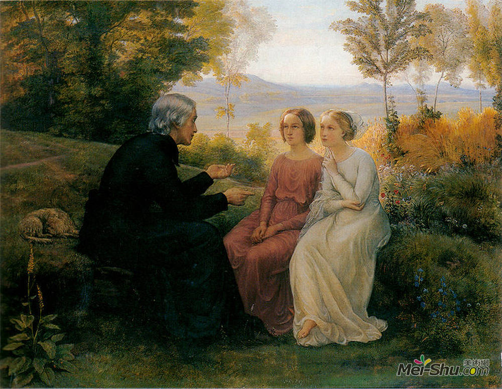 路易·让莫(Louis Janmot)高清作品《坡和ampème L & amp?me 9：粮食和BL》