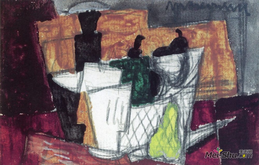 刘易斯·马库锡(Louis Marcoussis)高清作品《静物》
