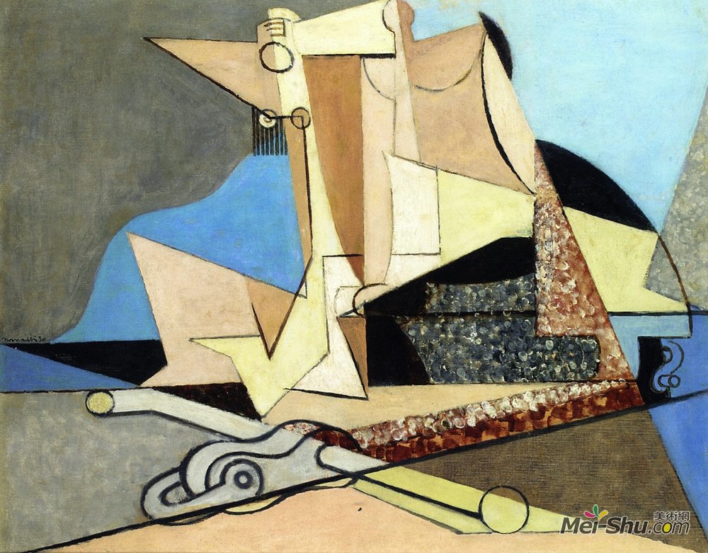 刘易斯·马库锡(Louis Marcoussis)高清作品《数字与船锚》