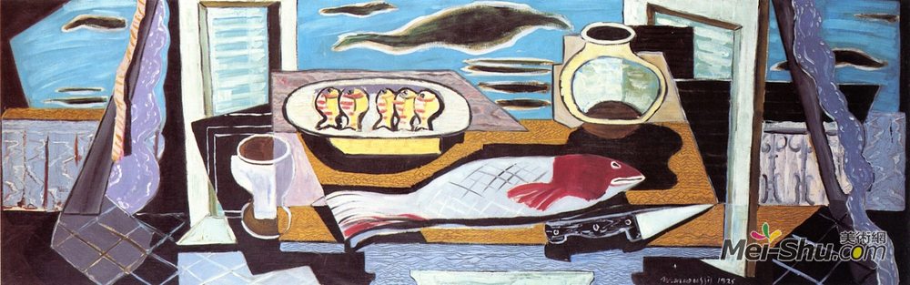 刘易斯·马库锡(Louis Marcoussis)高清作品《静物》