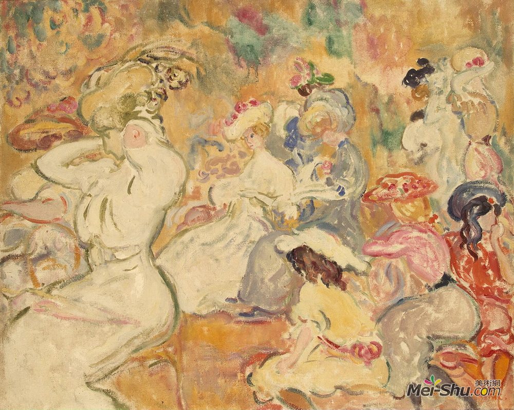 刘易斯·瓦尔塔(Louis Valtat)高清作品《花园里的年轻女人》