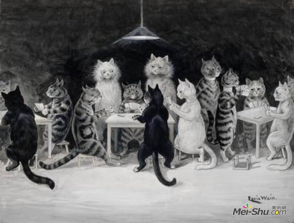 刘易斯·韦恩(Louis Wain)高清作品《猫桥俱乐部》