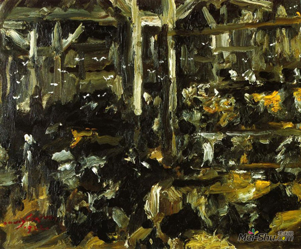 洛维斯·科林斯(Lovis Corinth)高清作品《牛棚》