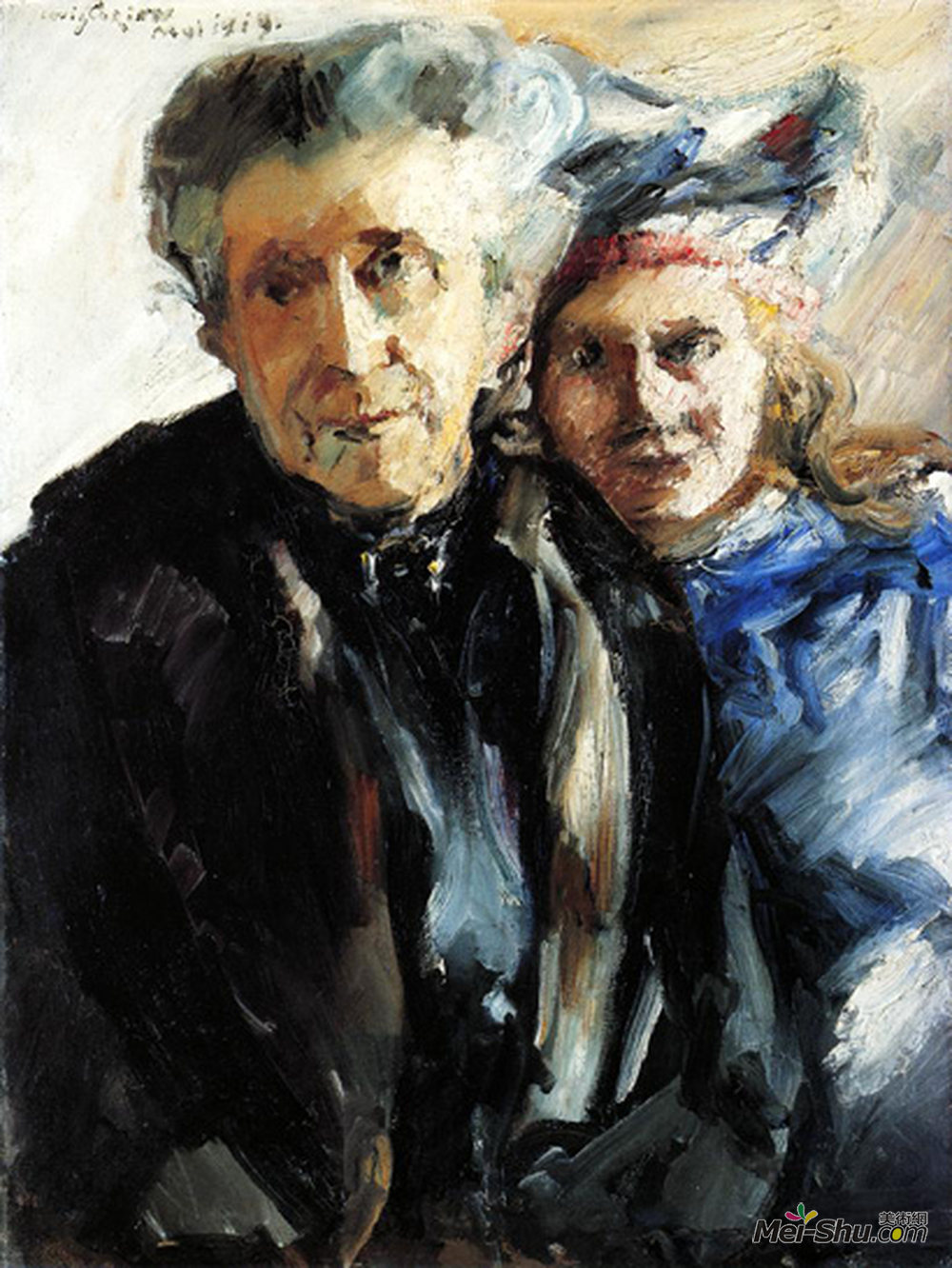 洛维斯·科林斯(Lovis Corinth)高清作品《祖母与孙女》