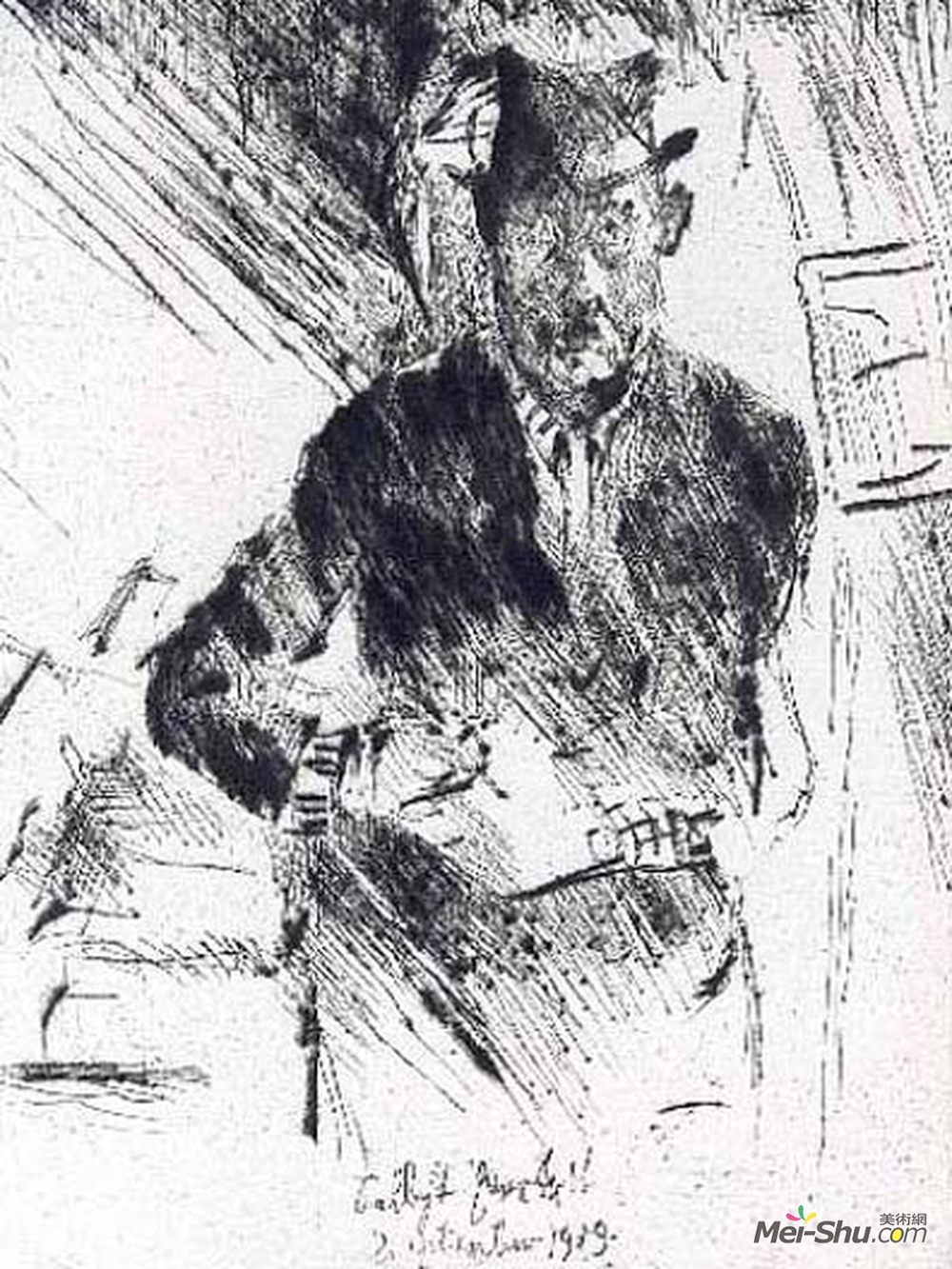 洛维斯·科林斯(Lovis Corinth)高清作品《自画像》