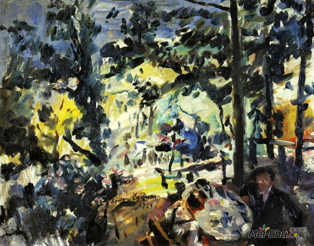 洛维斯·科林斯(Lovis Corinth)高清作品《The Walchensee, on the Terrace》