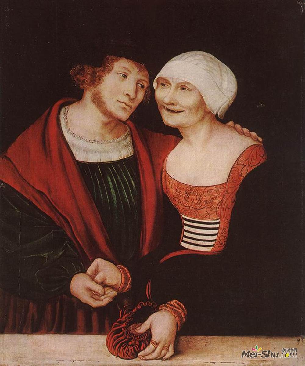 大·卢卡斯·克拉纳赫(Lucas Cranach the Elder)高清作品《痴情的老妇人》