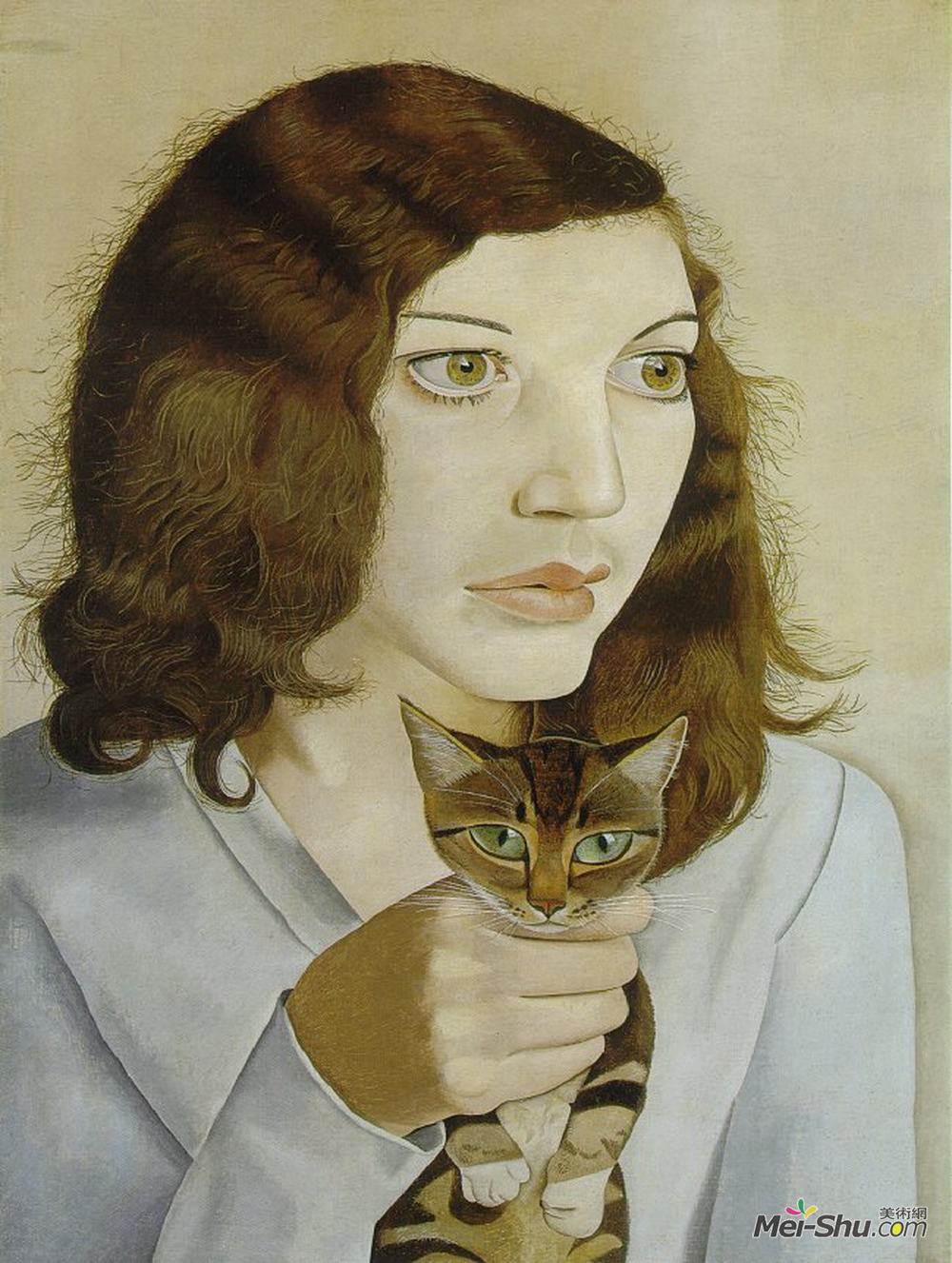 卢西安·弗洛伊德(Lucian Freud)高清作品《带小猫的女孩》