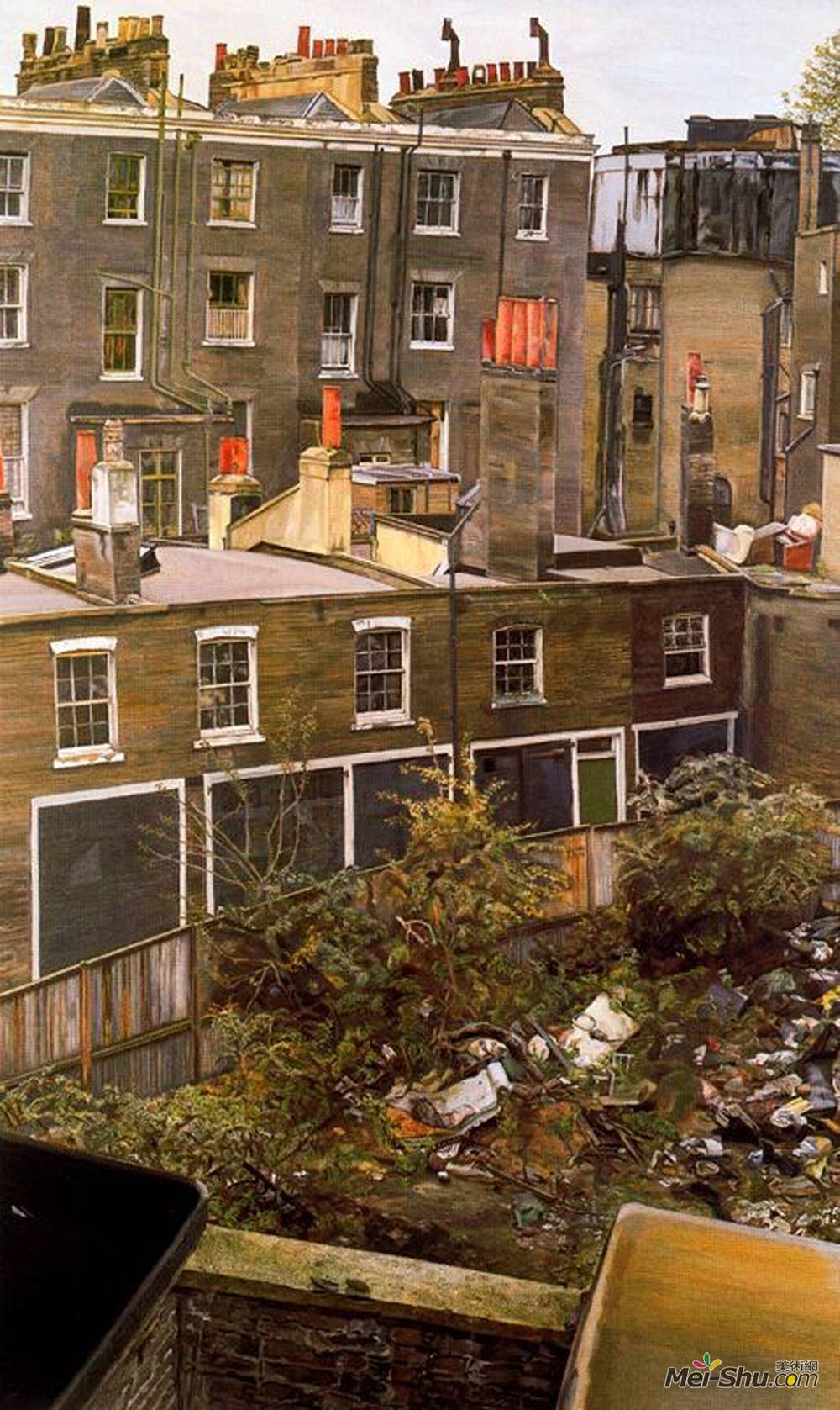 卢西安·弗洛伊德(Lucian Freud)高清作品《与房子，帕丁顿的废物场》