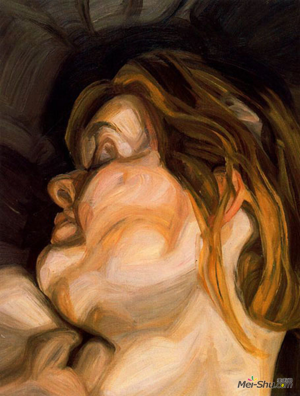 卢西安·弗洛伊德(Lucian Freud)高清作品《睡眠头》