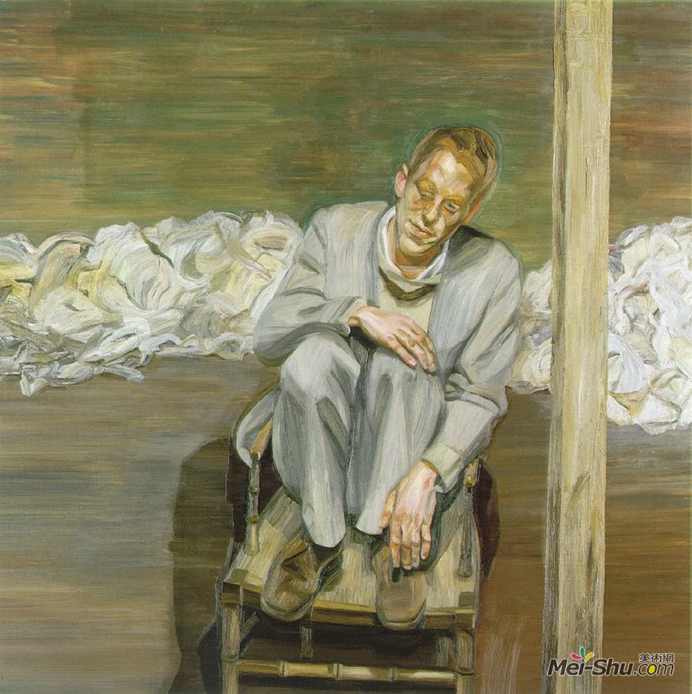 卢西安·弗洛伊德(Lucian Freud)高清作品《红发男人坐在椅子上》