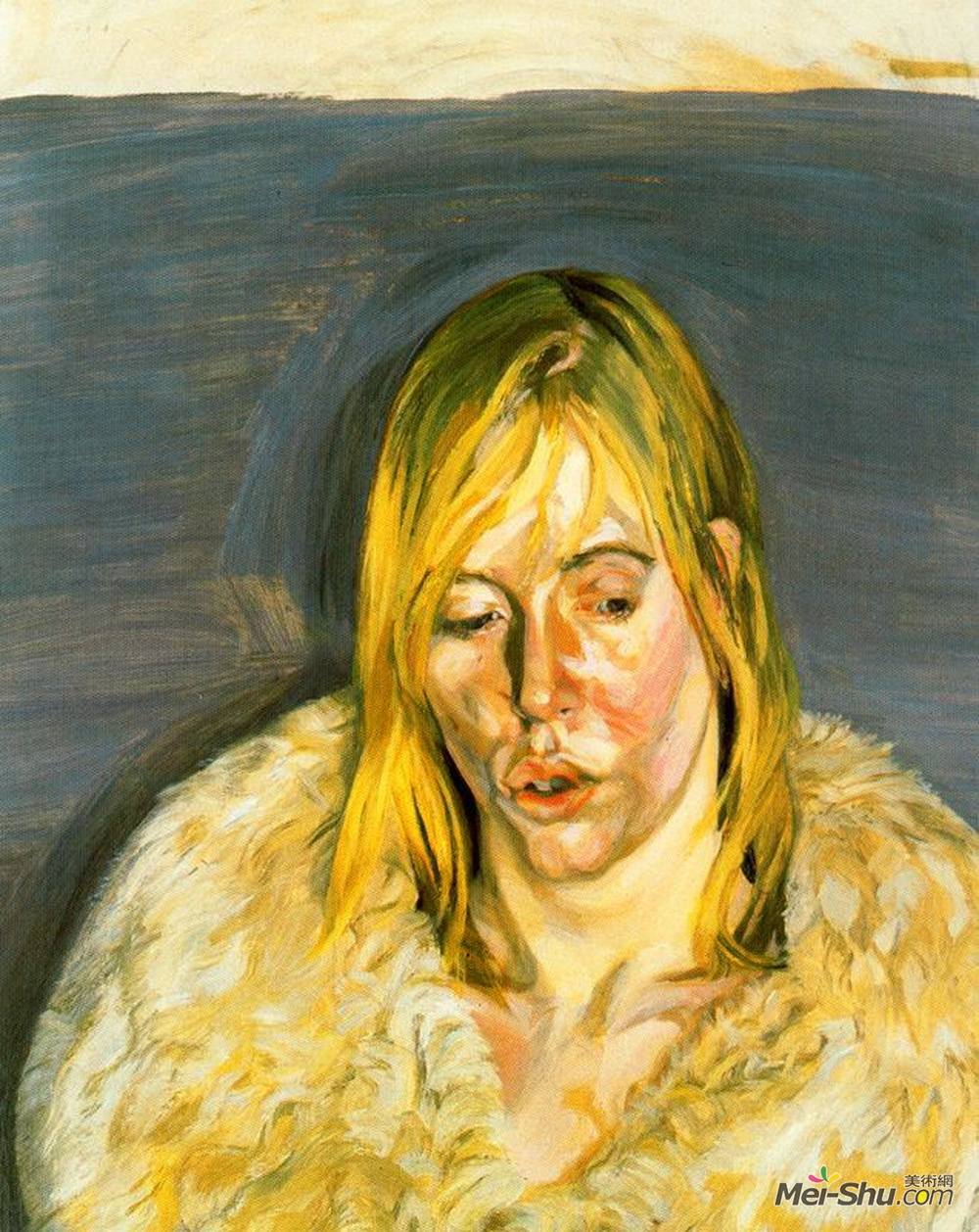 卢西安·弗洛伊德(Lucian Freud)高清作品《穿着毛皮大衣的女孩》