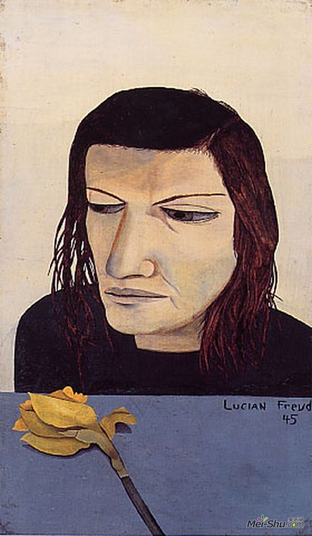 卢西安·弗洛伊德(Lucian Freud)高清作品《水仙花的女人》