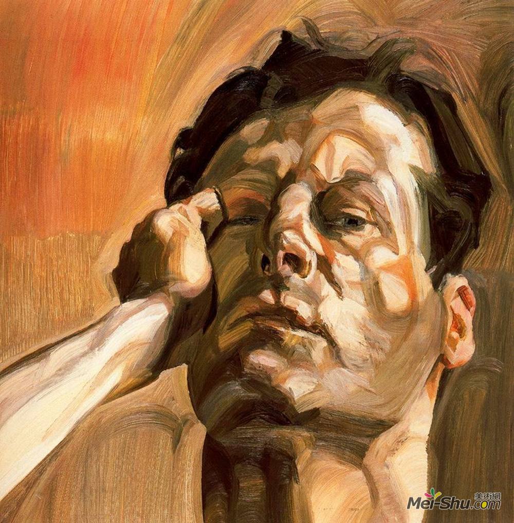 《人的头,自画像》卢西安·弗洛伊德(lucian freud)高清作品欣赏