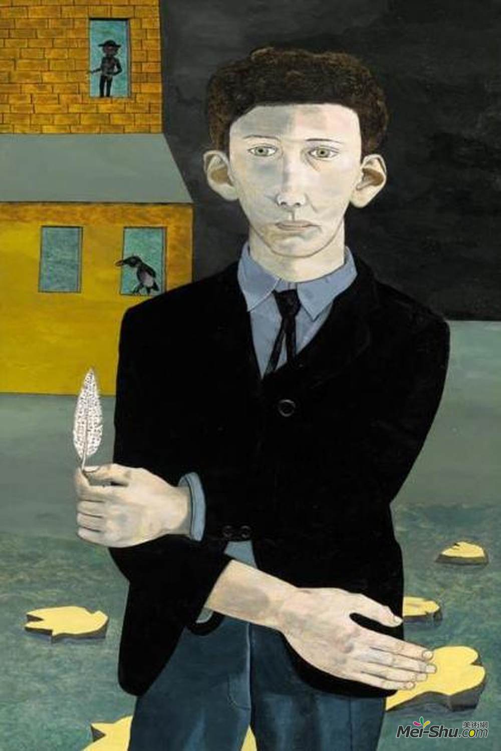 卢西安·弗洛伊德(Lucian Freud)高清作品《有羽毛的人》